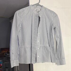 Madewell Blue and White Striped Blouse